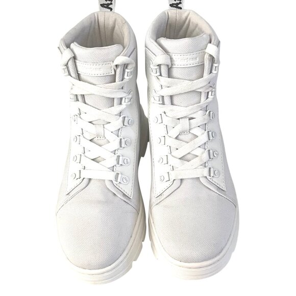 Dr. Martens AirWair Combs Platform Combat Boots White 9 US Lug Sole Lace Up - Picture 3 of 11